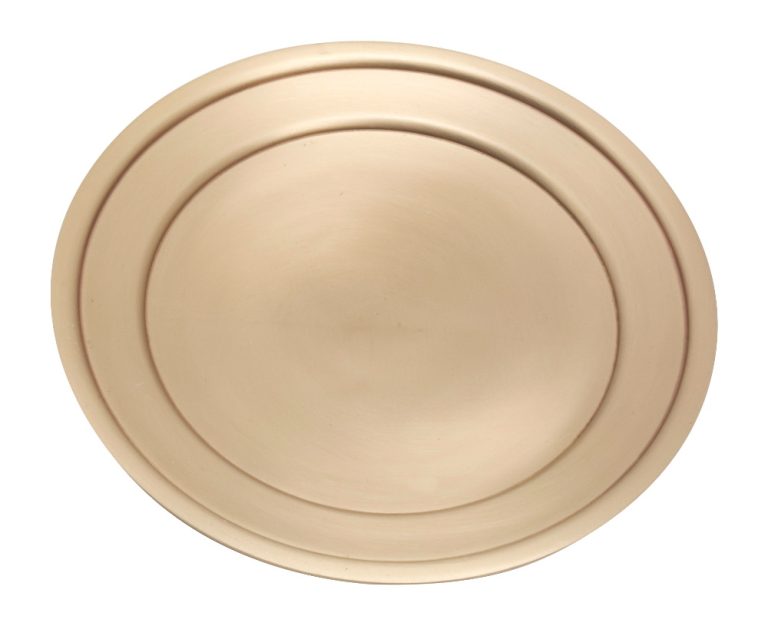 Świecznik z mosiądzu - płaski talerzyk - 11 cm
