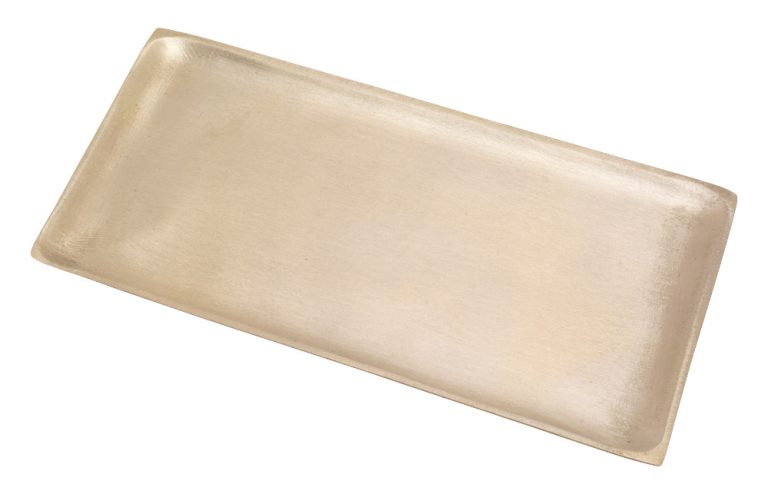 Świecznik z mosiądzu - prostokątny talerzyk