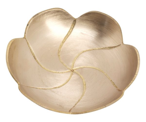 Świecznik z mosiądzu - miseczka - kwiat lotosu - 12 cm