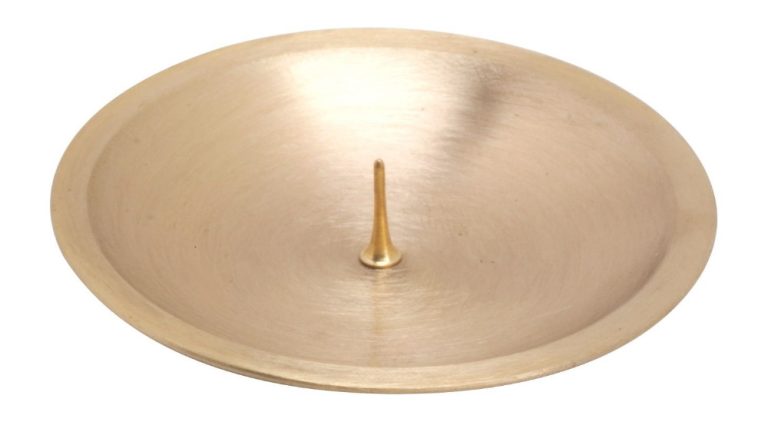 Świecznik z mosiądzu - miseczka z bolcem - fi 10 cm