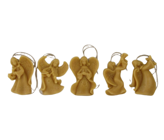 Zawieszki z wosku pszczelego - op. 5 aniołków - Zestaw nr I
