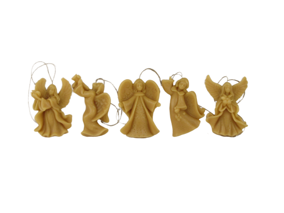Zawieszki z wosku pszczelego - op. 5 aniołków - Zestaw nr II