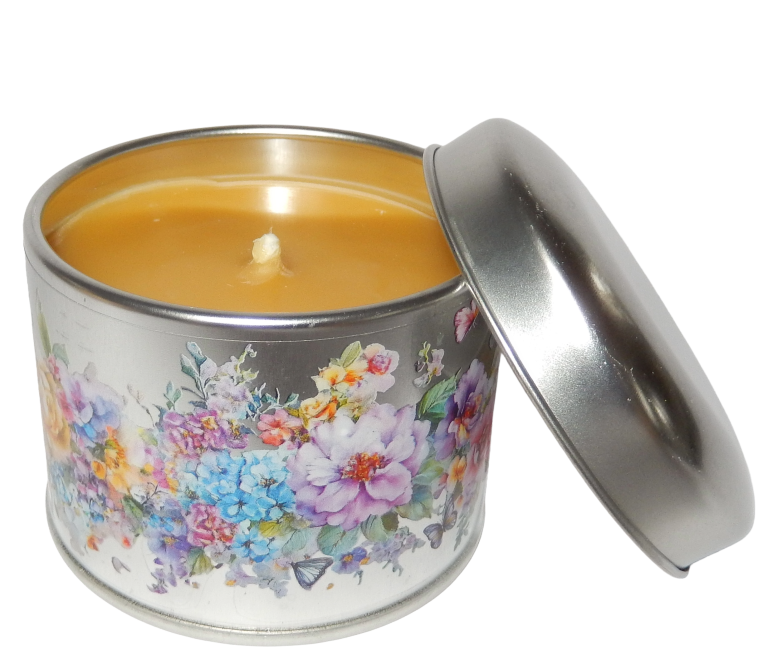 Świeca z 100% Czystego Wosku Pszczelego w Ozdobnej Puszce – Relaks i Zdrowie z Natury