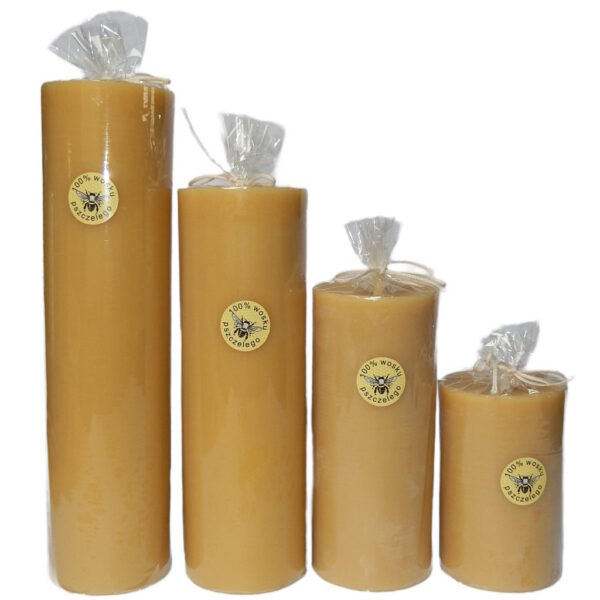 Świece Retro Nr 7 - z wosku pszczelego - zestaw 4 świec