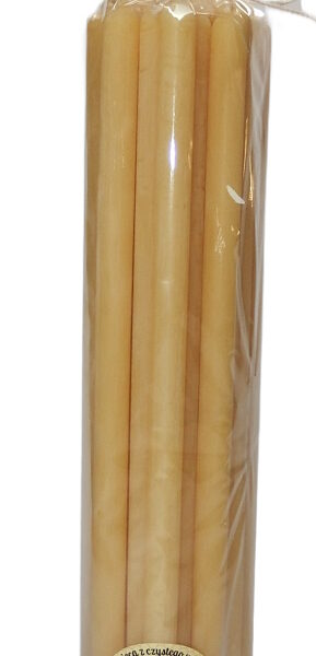 Cienka świeczka z wosku pszczelego, cerkiewna - fi 10 mm, 25 cm, op. 20 sztuk