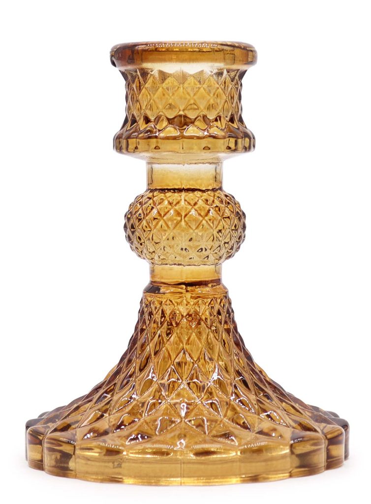 Dwustronny Świecznik Obiadowy Vintage - Antyczny Bursztyn