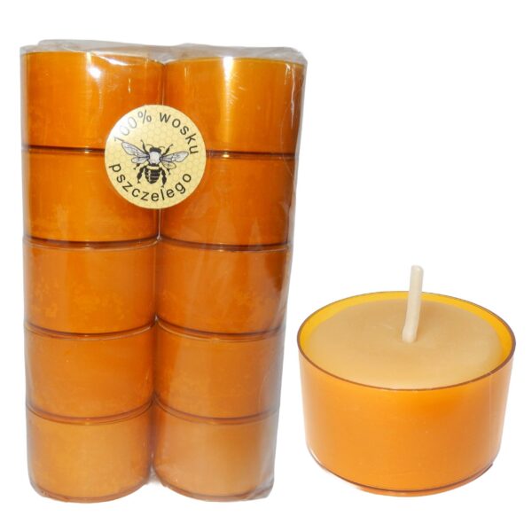 Tealighty z Wosku Pszczelego – Naturalne Podgrzewacze w Foremkach Amber (10 szt.)
