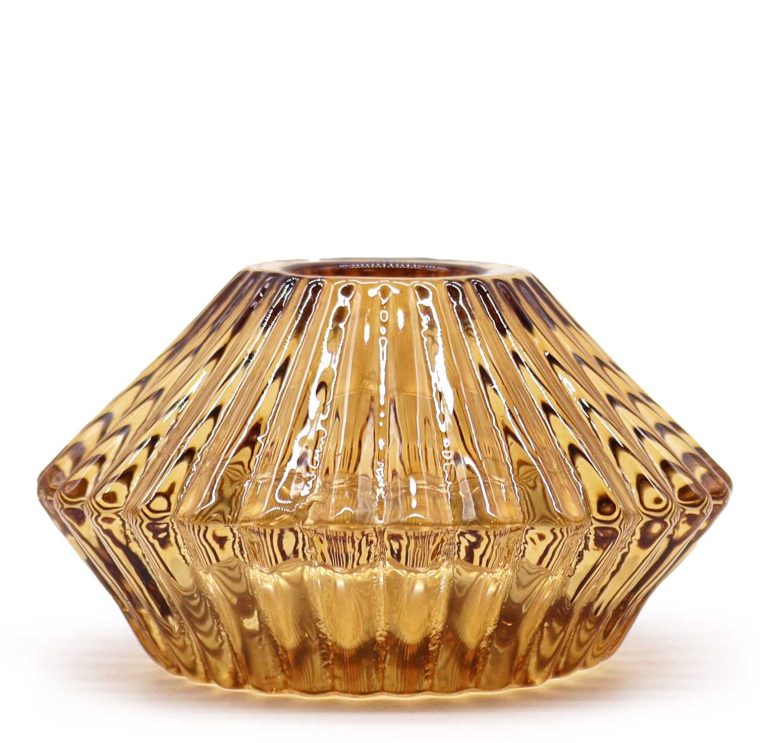 Dwustronny Świecznik Kwiat - Antyczny Bursztyn