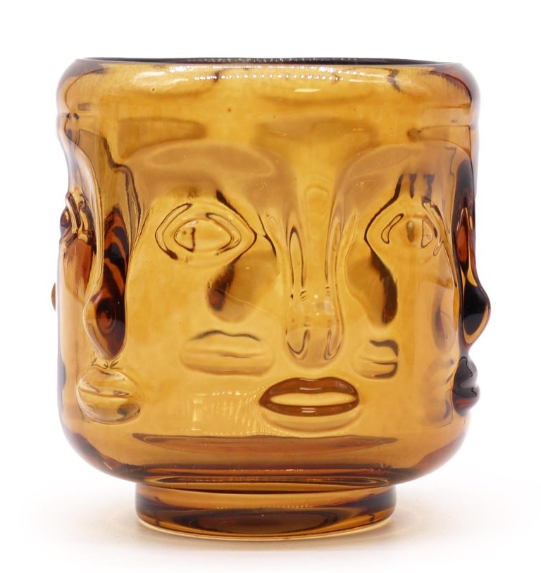 Świecznik Twarze - Antyczny Bursztyn