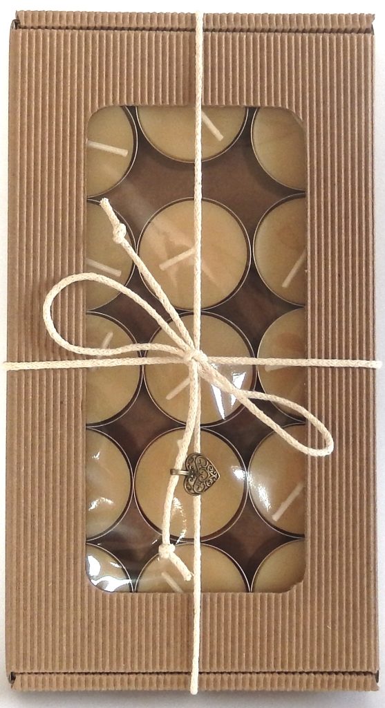 Tealighty - w złotej foremce - świeczki do podgrzewacza z wosku pszczelego - op. 15 szt.