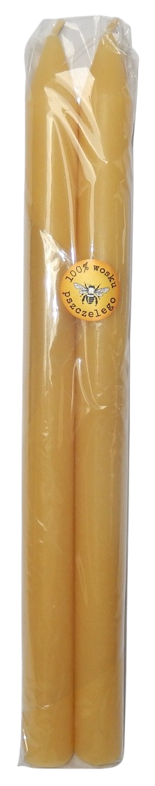 Świeca stołowa z wosku pszczelego, wys. 30 cm - op. 2 sztuki