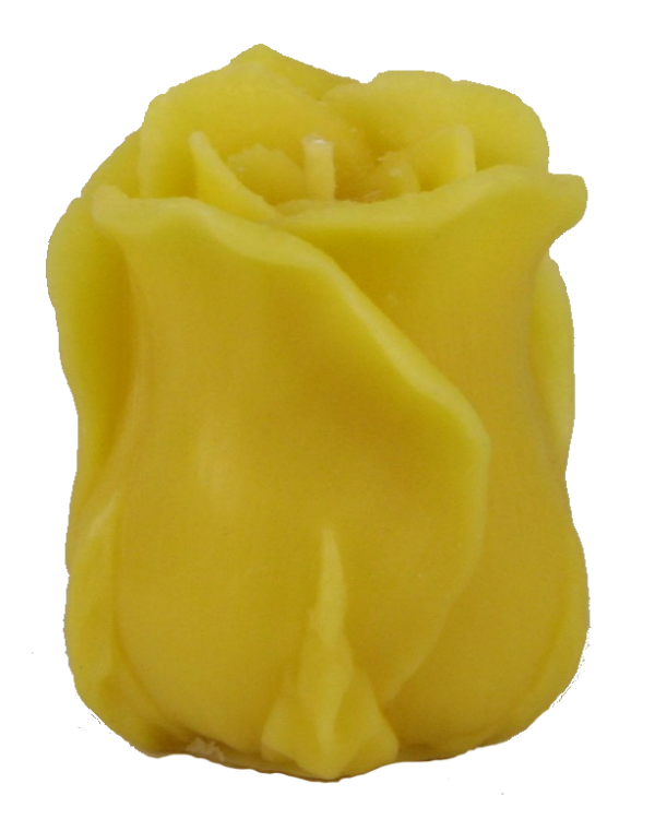 Pąk róży - świeczka z wosku pszczelego