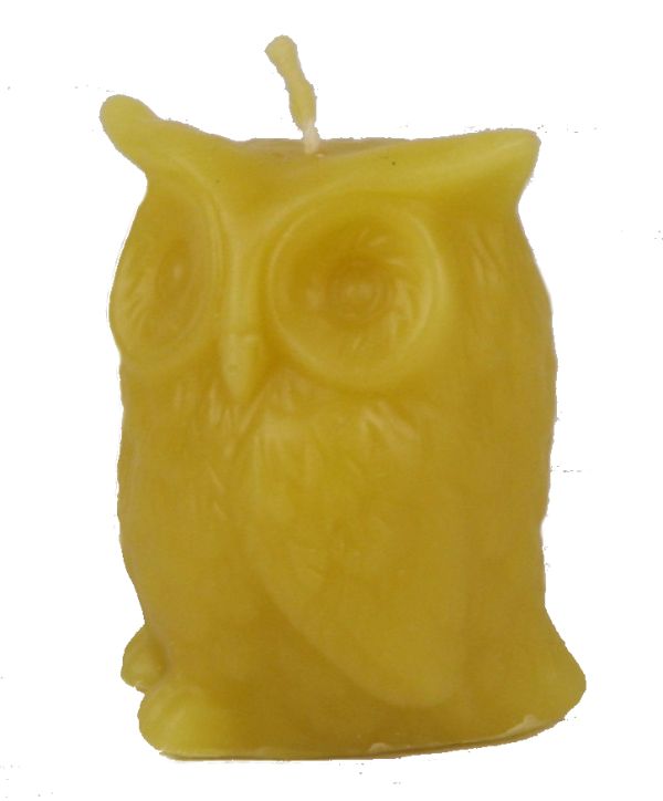 Sowa - świeczka z wosku pszczelego