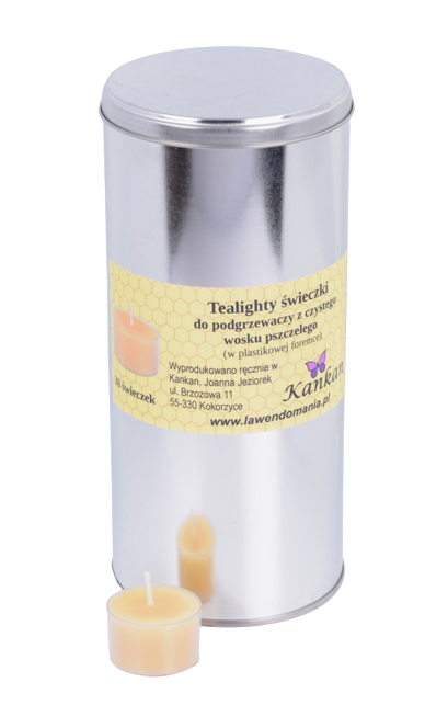 Tealighty - w plast. foremce - świeczki do podgrzewacza z wosku pszczelego w puszce - 30 szt.