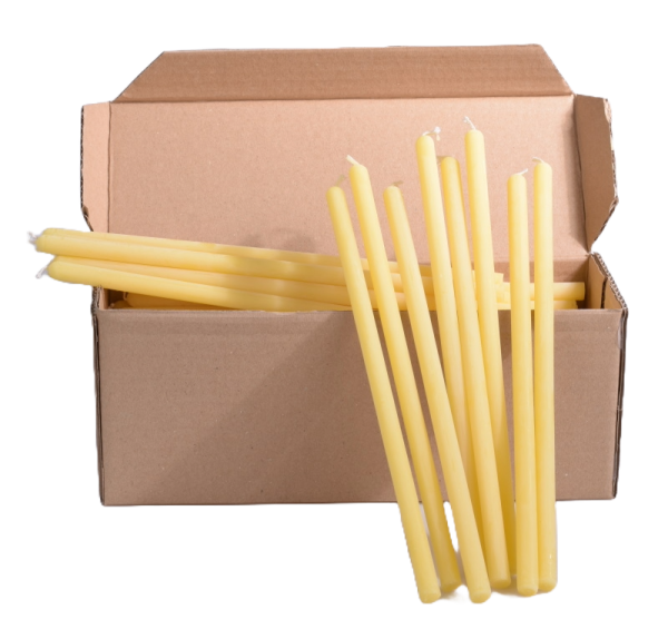 Cienka świeczka z wosku pszczelego - fi 7 mm, 20 cm, cerkiewna, urodzinowa - op. 84 sztuki