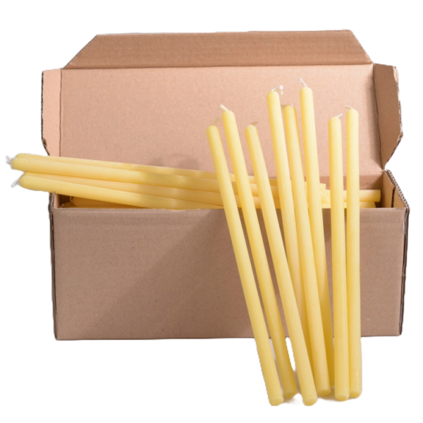Cienka świeczka z wosku pszczelego - fi 7 mm, 20 cm, cerkiewna, urodzinowa - op. 84 sztuki