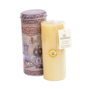 Świeca z wosku pszczelego w ozdobnej puszcze "Kawa"